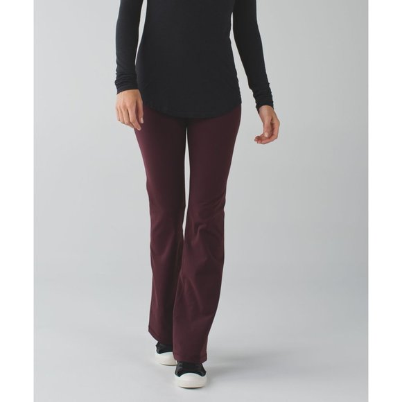 lululemon athletica Pants - Lululemon Groove Flare Pant III Heathered Bordeaux Drama